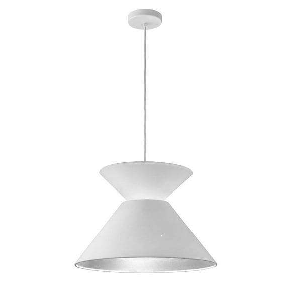 Dainolite - Patricia - 1 Light Pendant White/Silver White Finish - Dainolite