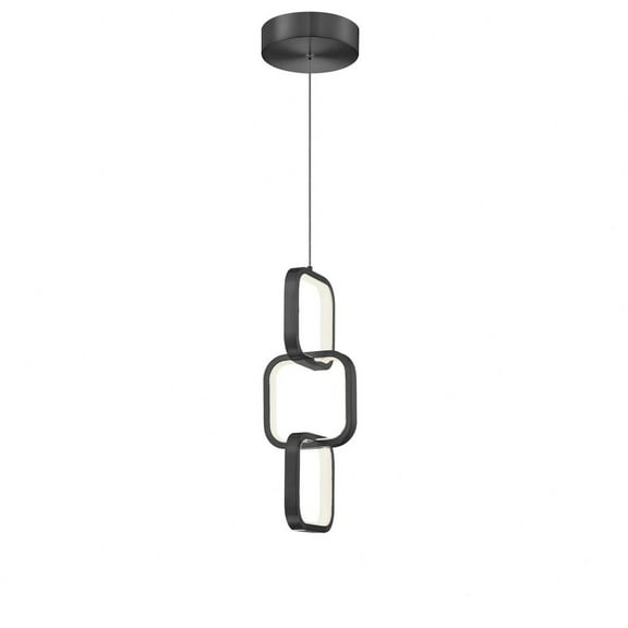 Dainolite 20W Pendant, Matte Black w/ White Silicone Diffuser