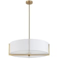 thumbnail image 1 of PST-264LP-AGB-WH Dainolite Preston - 4 Light Pendant In Contemporary Style-7 Inches Tall and 26 Inches Wide-Aged Brass Finish-White Shade Color, 1 of 12