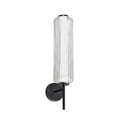 thumbnail image 1 of Dainolite 10W LED Wall Sconce, Matte Black with Clear Fluted Glass, 1 of 2