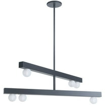 Dainolite 6 Light Matte Black Chandelier w/ Frosted Glass