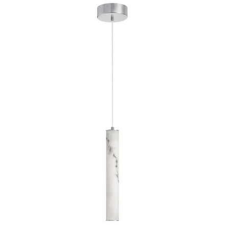 Dainolite 10W Pendant in Polished Chrome w/ Alabaster Diffuser