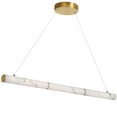 thumbnail image 1 of Dainolite 30W Aged Brass Horizontal Pendant w/ Alabaster Diffuser, 1 of 3