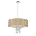 thumbnail image 1 of 3 Light Pendant With Crystal Accents, Silk Glow Drum Shade-Finish:Polished Chrome/Cream, 1 of 2