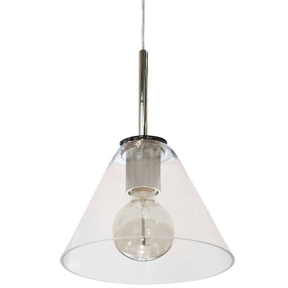 RSW-91P-PC-CLR Dainolite Roswell - 1 Light Pendant with Clear Glass-Polished Chrome Finish -Traditional Installation