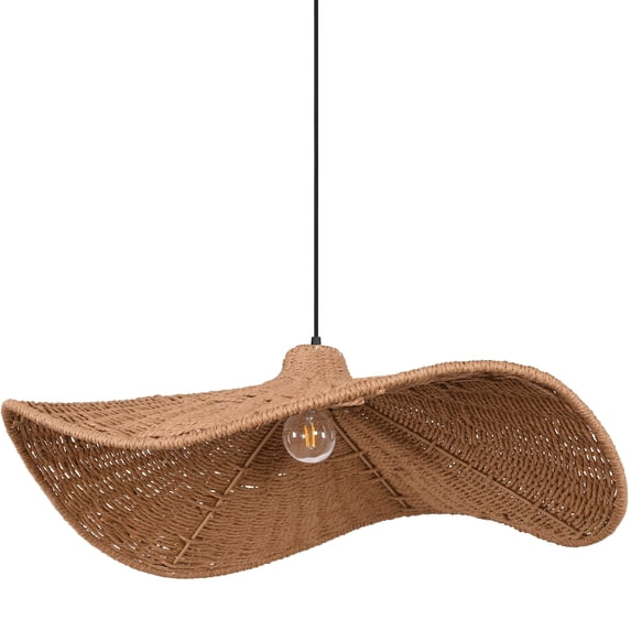 Dainolite 1 Light Incandescent Pendant with Wavy Wicker Shade