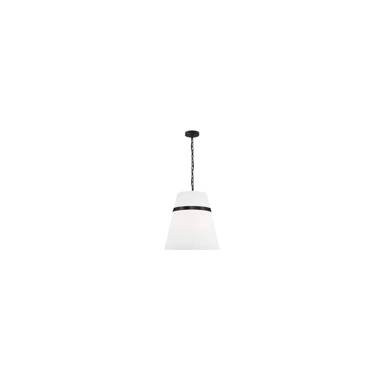 Symphony 18" Matte Black & White Drum Pendant Light