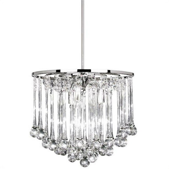 Dainolite TAM-208C-PC 8 light Chandelier with Glass Droplets, Polished Chrome