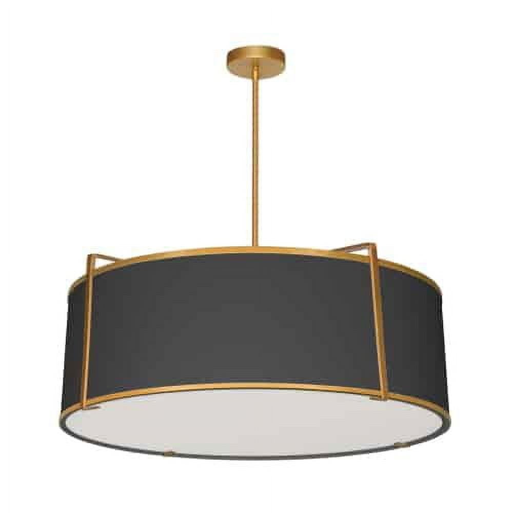 Gold and Black 24" Drum Pendant Ceiling Light