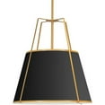 thumbnail image 1 of Dainolite TRA-304P-GLD-BK 4 Light 30 in. Trapezoid Pendant, Black Shade - White Fabric Diffuser - Gold & Black, 1 of 5