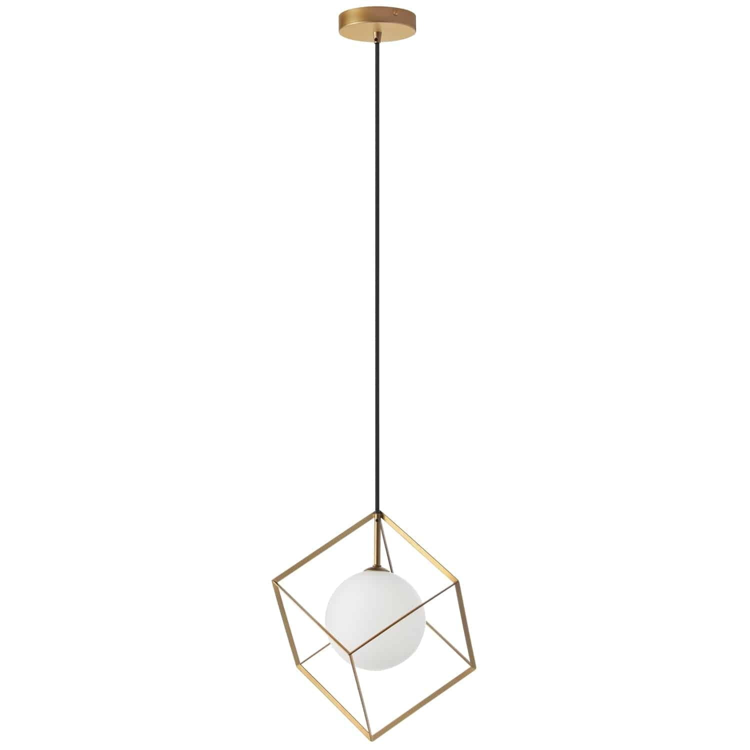 Elevate Gold Finish Geometric Globe Pendant Light