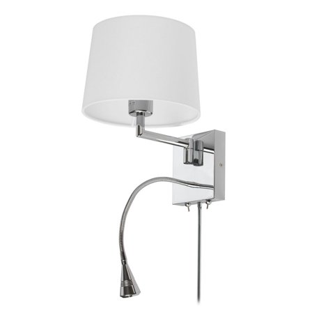 DLED426A Dainolite Three Light Wall Sconce With Led Reading Lamp