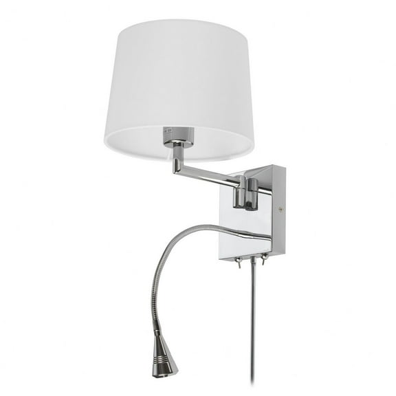 DLED426A Dainolite Three Light Wall Sconce With Led Reading Lamp