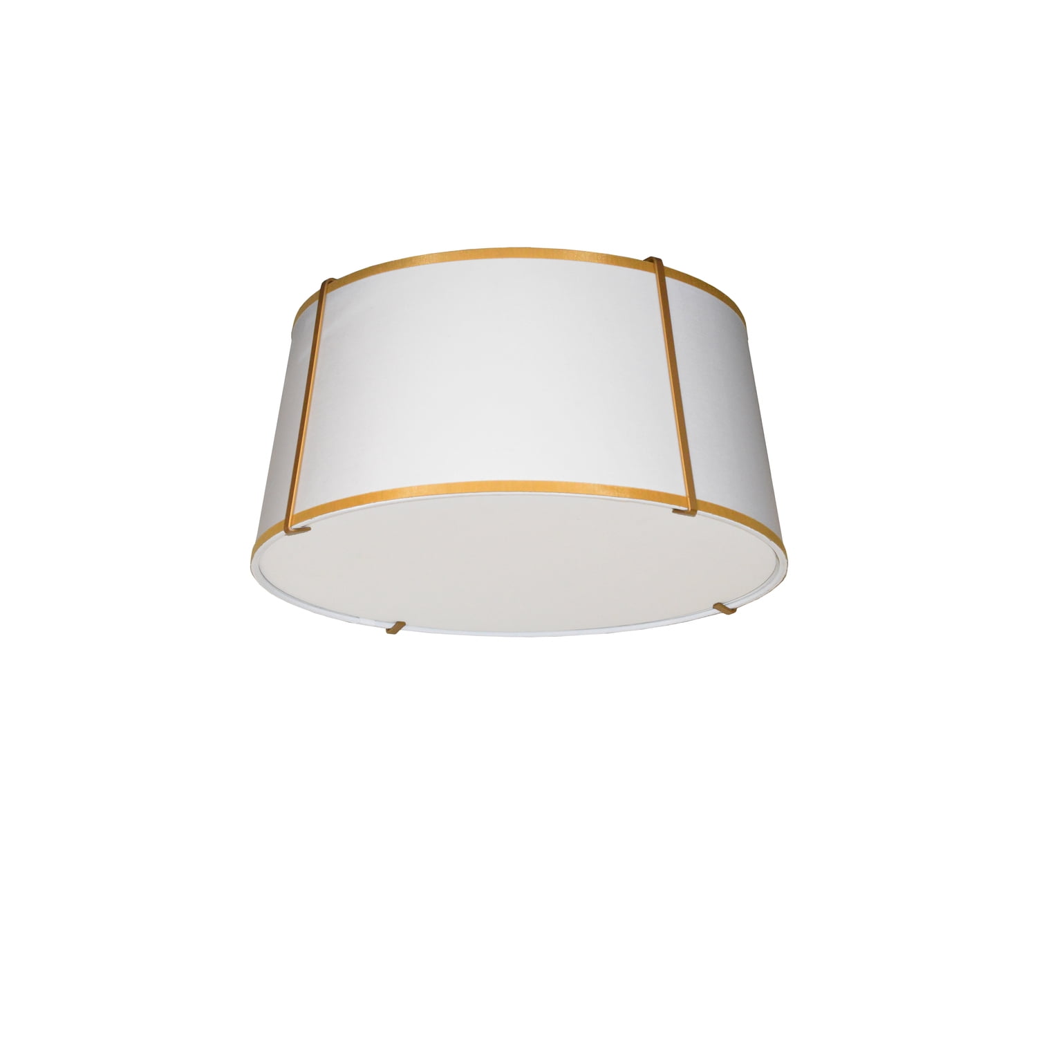 Gold and Beige Glass Drum Ceiling Fixture, 16-inch
