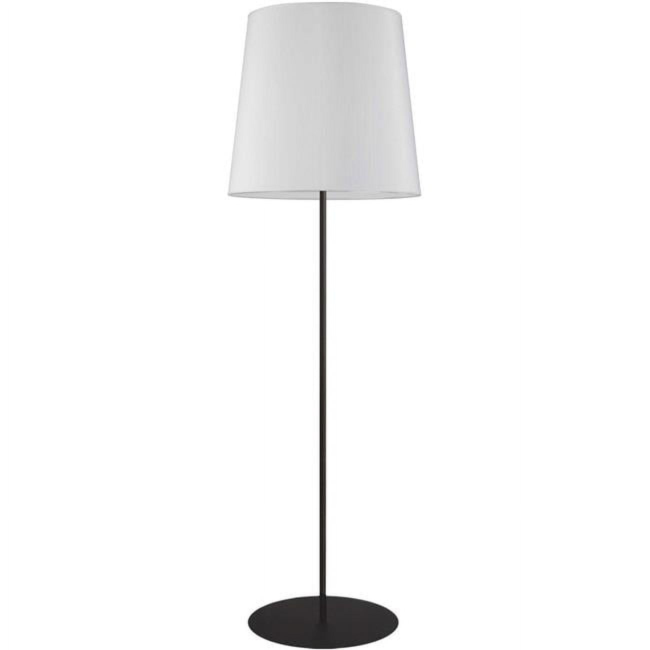 Black Metal Floor Lamp with White Empire Shade
