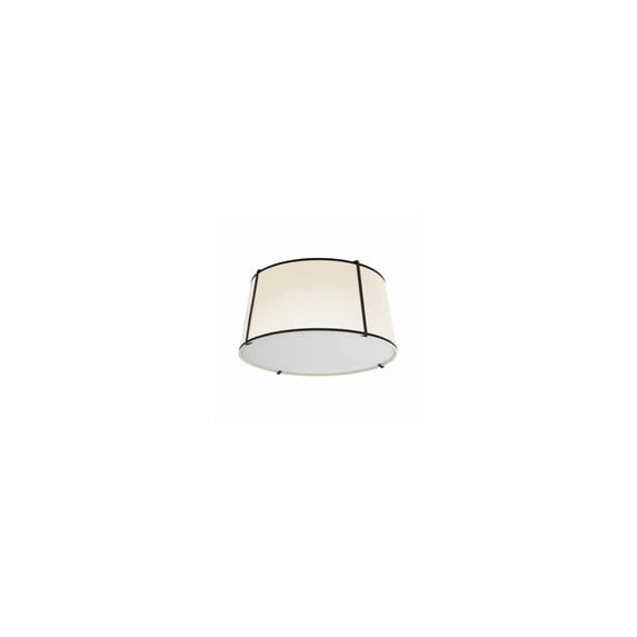 Dainolite - Trapezoid - 3 Light Trapezoid Flush Mount-Black Finish-Cream/White