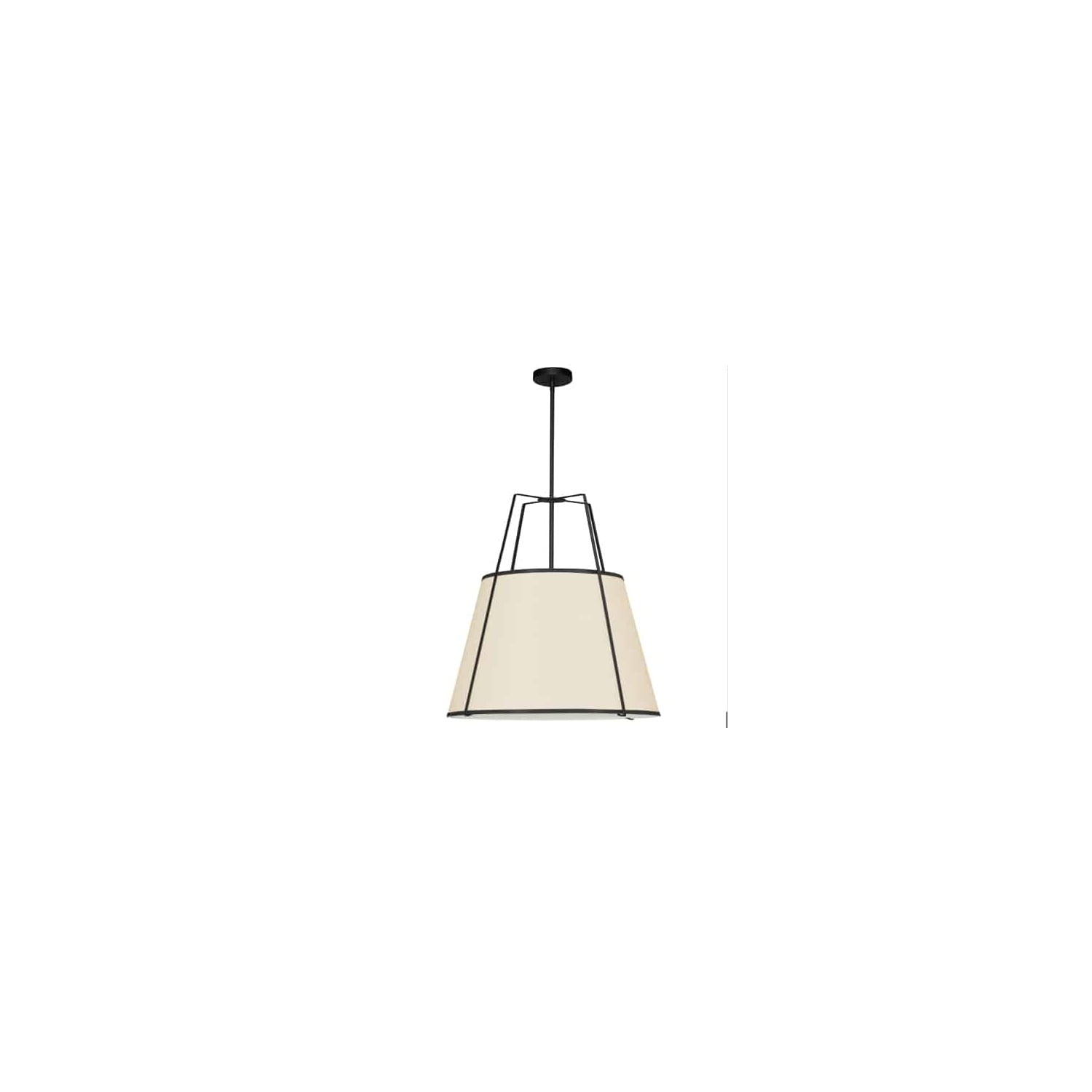 Black and Cream 24" Modern Drum Pendant Light