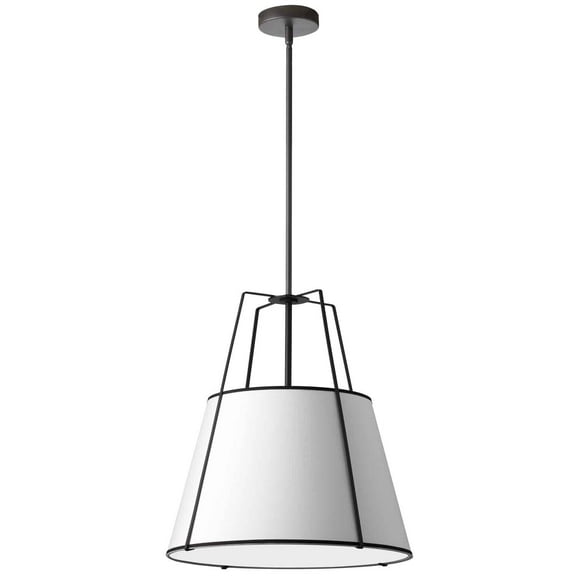 Dainolite - Trapezoid - 3 Light Trapezoid Pendant-Black Finish-White Shade Color