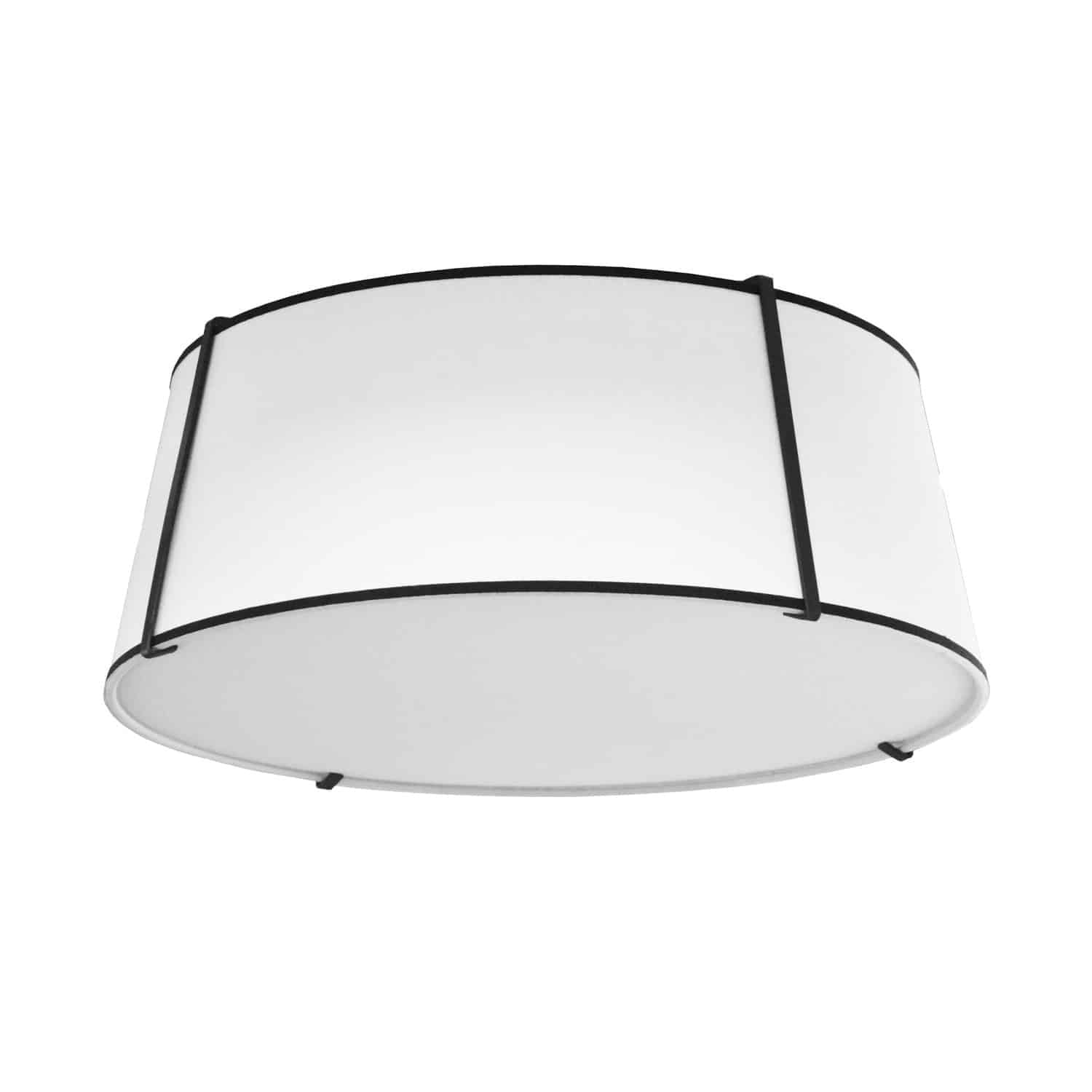 Matte Black Trapezoid Drum Flush Mount with Glass Shade