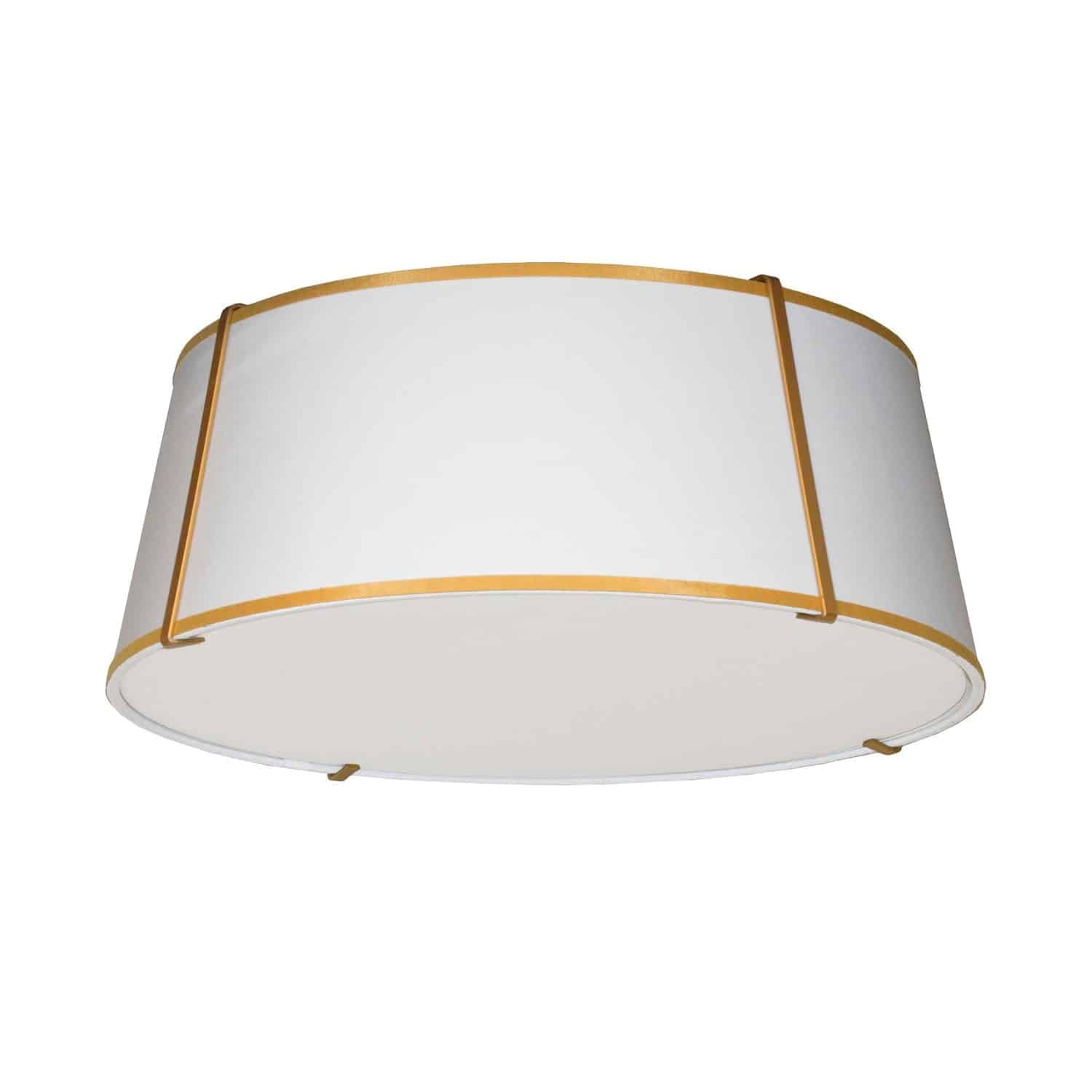 Gold Glass Drum Indoor/Outdoor Flush Mount Light