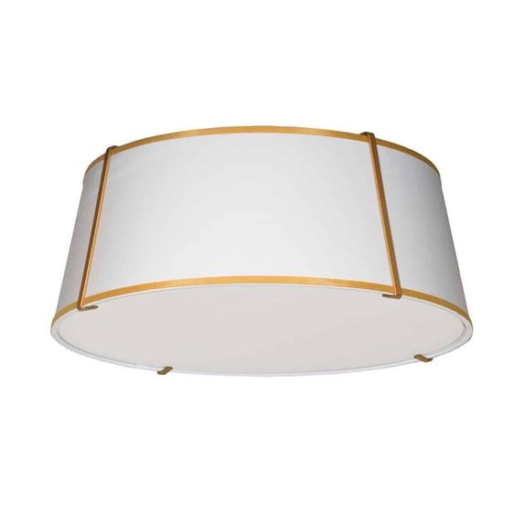 TRA-224FH-GLD-WH Dainolite Trapezoid - 4 Light Trapezoid Flush Mount-Gold Finish-White Shade Color