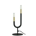 thumbnail image 1 of Dainolite WAN-172T-MB-AGB Incandescent Table Lamp with Two Light, Matte Black & Aged Brass, 1 of 3