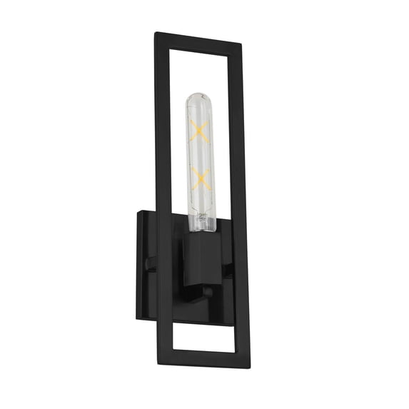Dainolite 1 Light Incandescent Wall Sconce, Matte Black