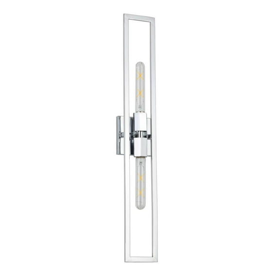 Dainolite 2 Light Incandescent Wall Sconce, Polished Chrome