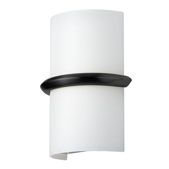 Dainolite 14W Wall Sconce, Matte Black w/ Opal Glass