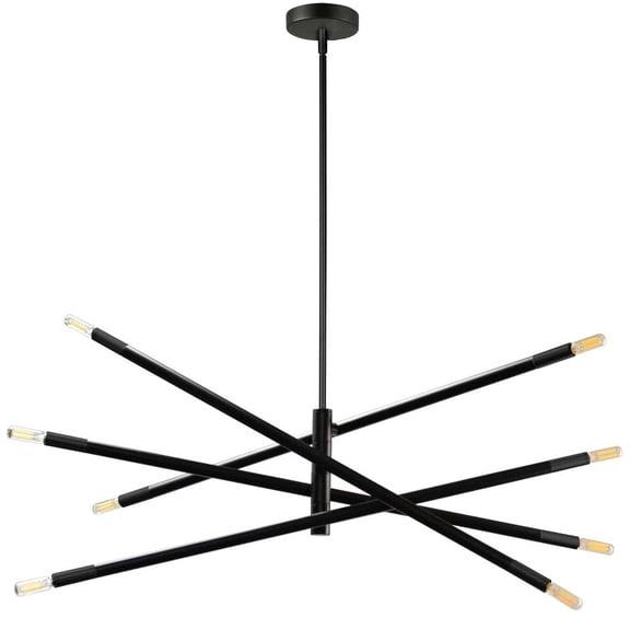 Dainolite - Wand - Eight Light Pendant-Matte Black Finish