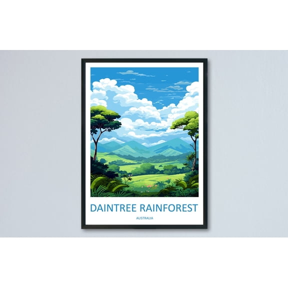 Daintree Rainforest Scenic National Park Landscape Australia Wall Decor Unframed Paper Print