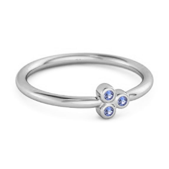 Dainty 0.20 Cts Tanzanite 925 Sterling Silver Tiny Women's Mother's Day Gift Ring Gift For Her