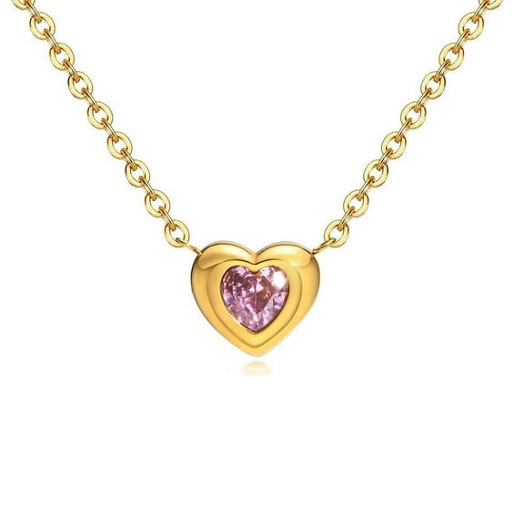 Dainty 14k Gold Plated Heart Pendant Necklace, Anti Tarnish Pendant Necklace -Hypoallergenic Jewelry for Womens-Perfect Gift for her, Wife and Mother