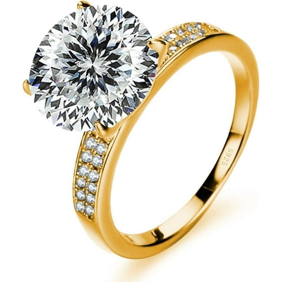 Dainty 5 Carat Moissanite Engagement Rings for Women Round Cut D Color VVS1 Lab Rose Gold Diamond Rings for Women 925 Sterling Silver Moissanite Ring for Women