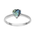thumbnail image 1 of Dainty 925 Sterling Silver 5 MM Heart Labradorite Women Valentines Day Gifts Stacking Ring, 1 of 2