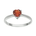 thumbnail image 1 of Dainty 925 Sterling Silver 5 MM Heart Orange CZ Women Valentines Day Gifts Stacking Ring, 1 of 2