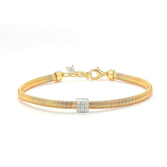 Dainty Adjustable Charm Bracelets for Women 925 Sterling Silver Snake Chain Bracelet Clear 5A CZ Gold Bracelet Jewelry 5.91 1.18 Inch