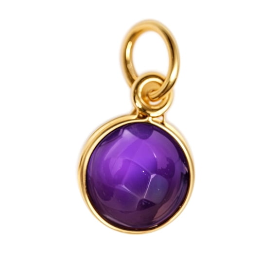 Charms And Spells Round Purple Amethyst Love & Friendship Necklace Pendants, Brass, Brass, 1 Count