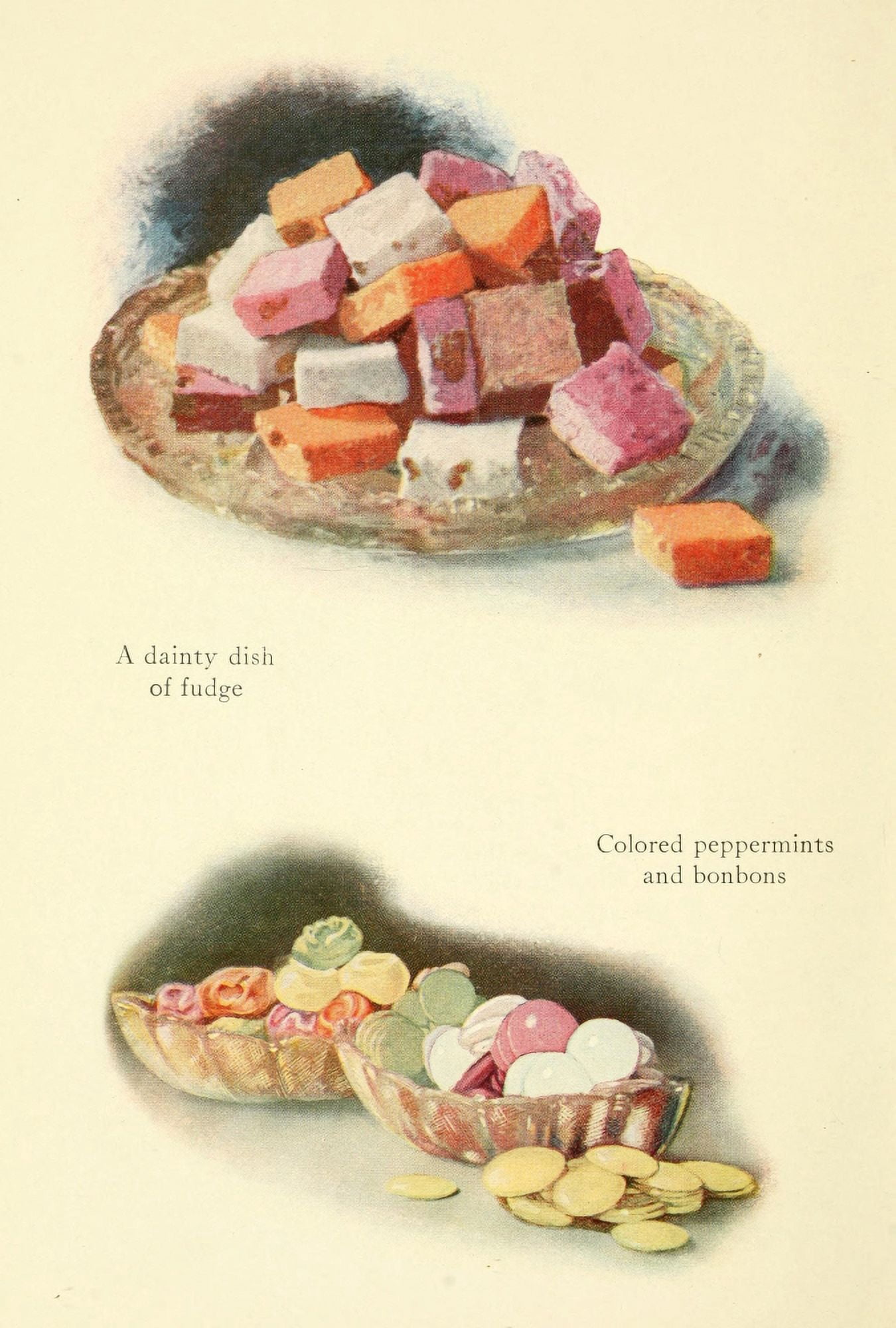 Dainty & Artistic Desserts 1915 Fudge Peppermints & Bonbons Canvas Art - (18 x 24)