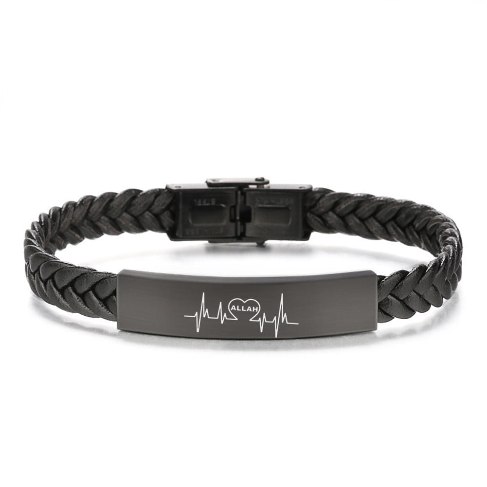 SAINT LAURENT: Opyum leather bracelet with monogram - Black | Saint Laurent  jewel 7088150IH0J online at GIGLIO.COM