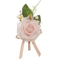 thumbnail image 1 of Dainty Boutonniere Satin Rose Flower Brooch Lapel Pins for Men Women Wedding Groom Groomsmen Bride Bridesmaid Artificial Flowers for Wedding, Anniversary, Prom, Homecoming, 1Pc(Pink,4.7x4.3"), 1 of 9