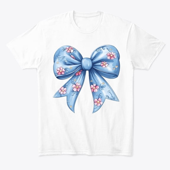 Dainty Bow Print Shirt, Elegant and Soft Look for Daily Outfits