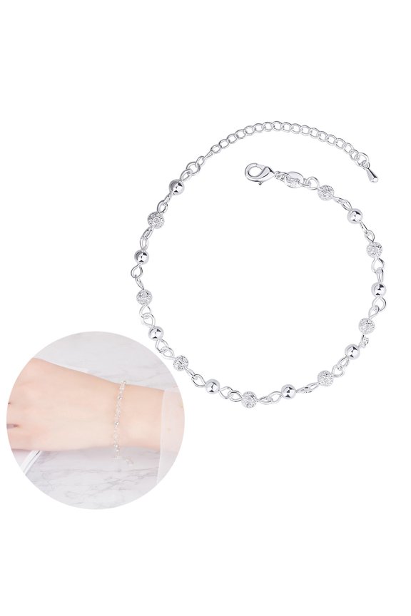 Dainty Bracelets for Women Copper Silver Plated Fashion Frosted Bead Hollow Out Bracelet Creative Lady Personality Bracelet