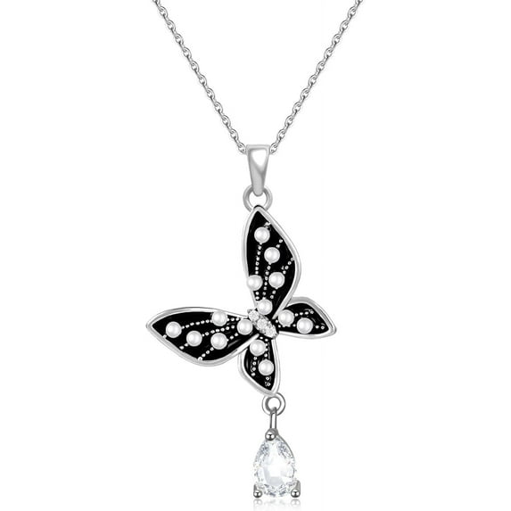 Dainty Butterfly | Bow | Clover Necklace for Women 16+2Inchess Gold Plated Pendant Necklaces Jewelry Gifts for Women Girlfriend Wife and Mom
