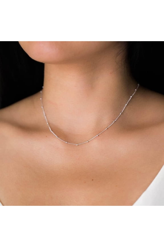 Dainty Chain Necklace For Women 18K Gold Plated Coin Disc Choker Necklaces Simple Satellite Beaded Twisted Chain Necklace Delicate Thin Paper Clip Necklaces Everyday Jewelry[o194]