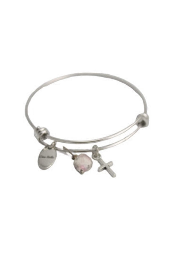Dainty Child's Cross Bangle Bracelet: First Communion Confirmation Gift