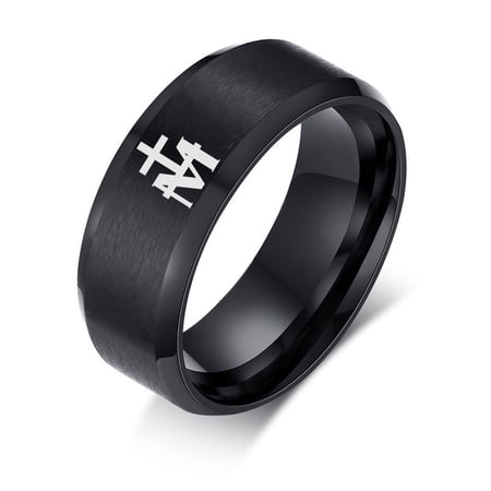 Dainty Christ Mother of God Virgin Maria Ring, Catholic Cross Mary Protection Symbolic Finger Band, Lady of Grace Religious Blessing Ring for Men Women, Size 6