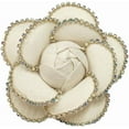 thumbnail image 1 of Dainty Crystal Camellia Flower Brooch Pin for Women Rhinestone Fabric 3D Floral Blossom Brooches Lapel Hair Pins Elegant Wedding Anniversary Dress Accessories Jewelry Gift 6.5cm/2.5in, 1 of 12
