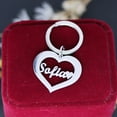 thumbnail image 1 of Dainty Customize Name Charm Key Chain Personalized Family Gift Stainless Steel Heart Pendants Keyring Jewelry Keychain, 1 of 2