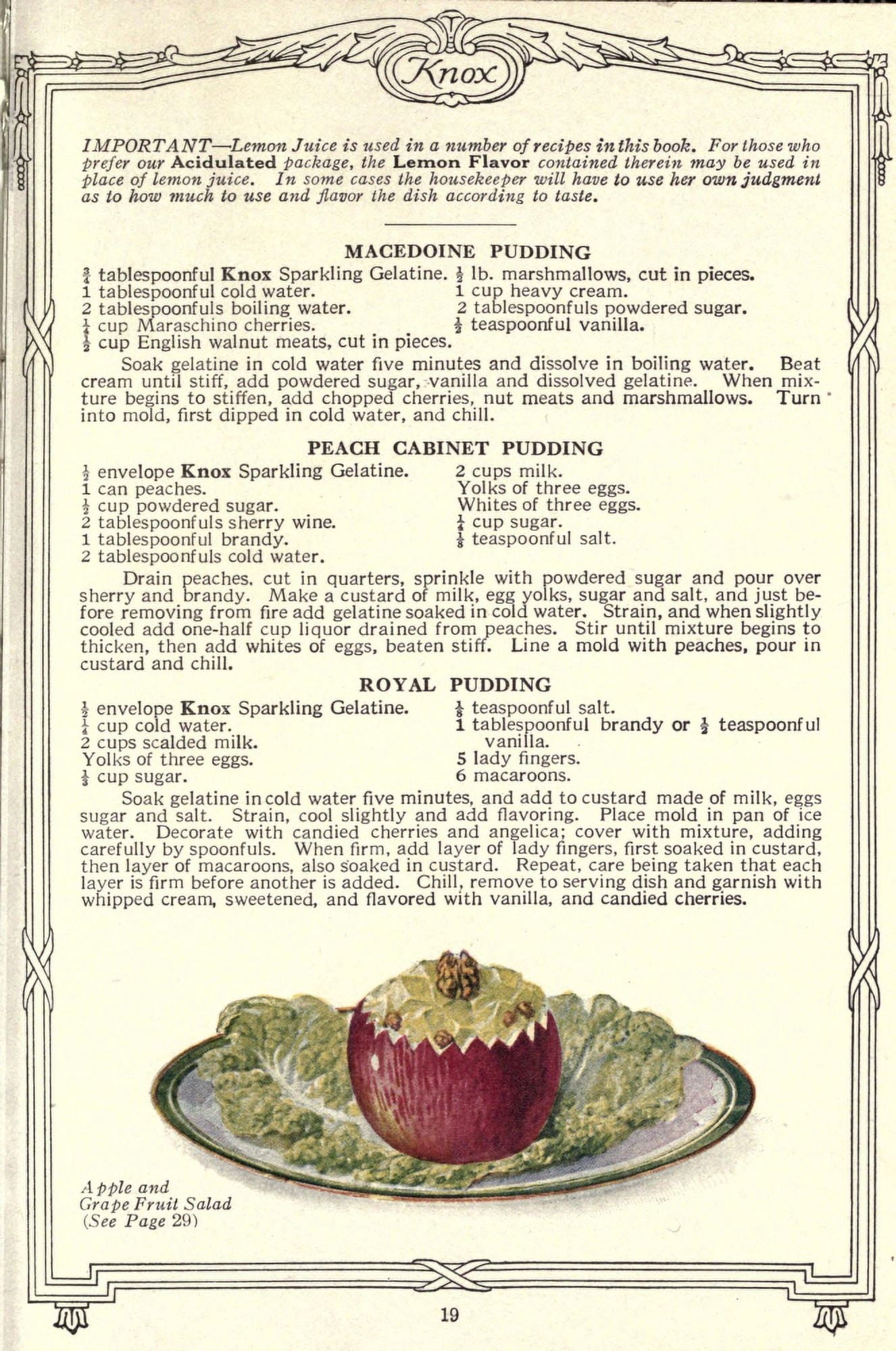 Dainty Deserts for Dainty People c1915 Apple & Grapefruit Salad Canvas Art - (24 x 36)
